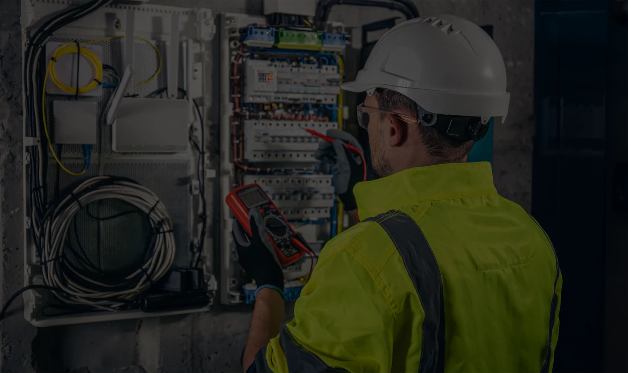 Construction workers with plans